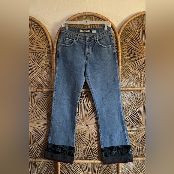 Vintage 90s Paris Blues Jeans with Embroidered Hem - Picture 1 of 6